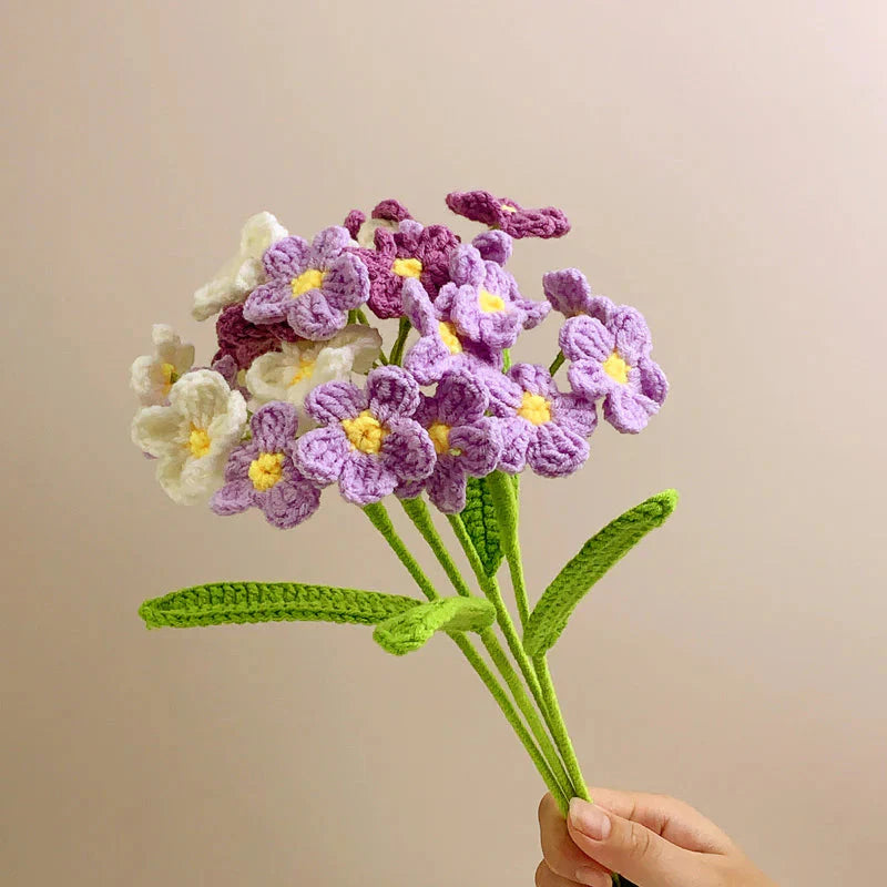 Handmade Crocheted Forget-Me-Not Flowers – Decorative Yarn Floral Accent