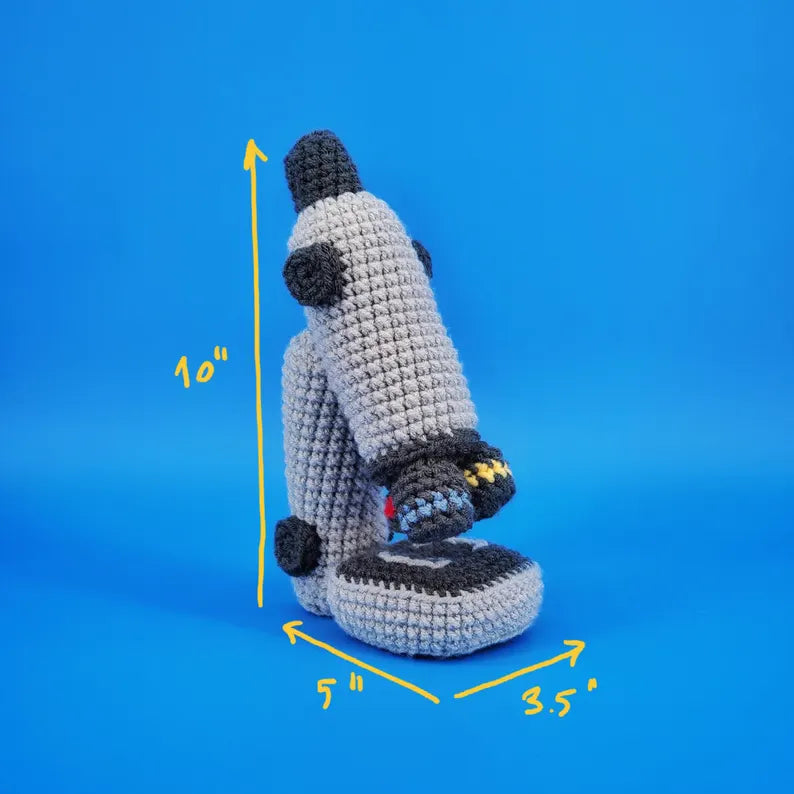 Handmade Crochet Microscope Plush – A Fun Gift for Science Lovers & Future Explorers